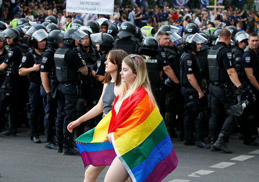 Marcha por la Igualdad, organizada por la comunidad LGBTI, en Kiev.Los derechos humanos son igualdad